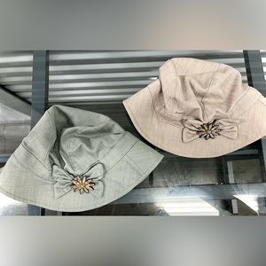 (Lot of 2) August Hats w/ Sparkly Flower Bows